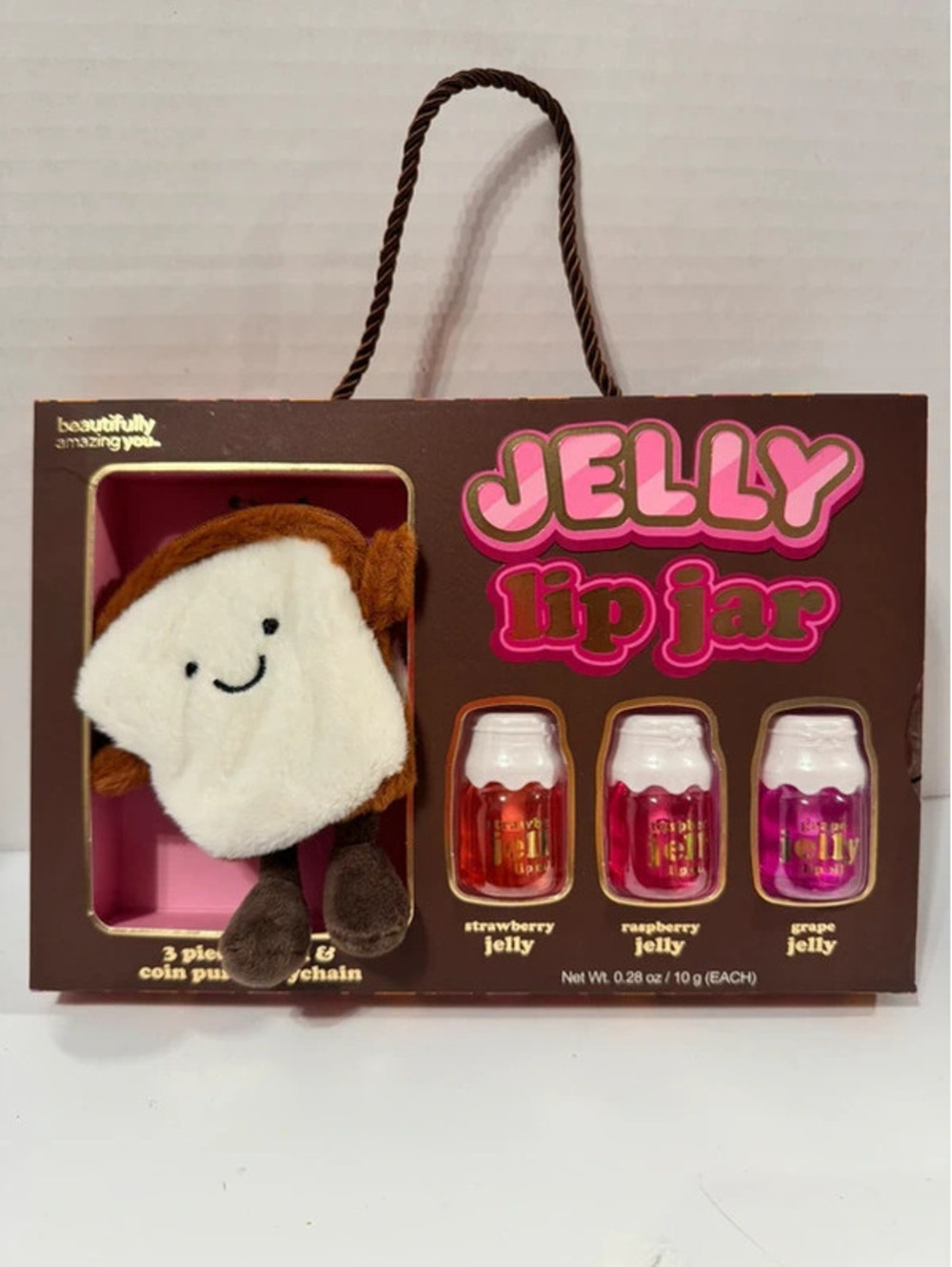 Beautifully Amazing You Jelly Lip Jar & Toast Coin Purse Set NWT